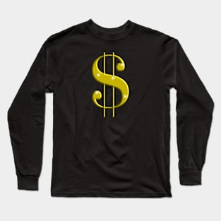 Golden Dollar Sign Long Sleeve T-Shirt